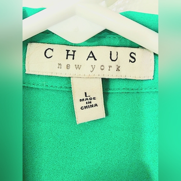 Chaus Front Pleated Long Sleeve Button Down Blouse - Picture 6 of 7